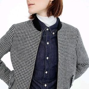 J. Crew Houndstooth Bomber Jacket (XS)